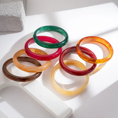 Tunn Hartsring Marmoreffekt — Chic Lätt Armband att mixa: Ocre