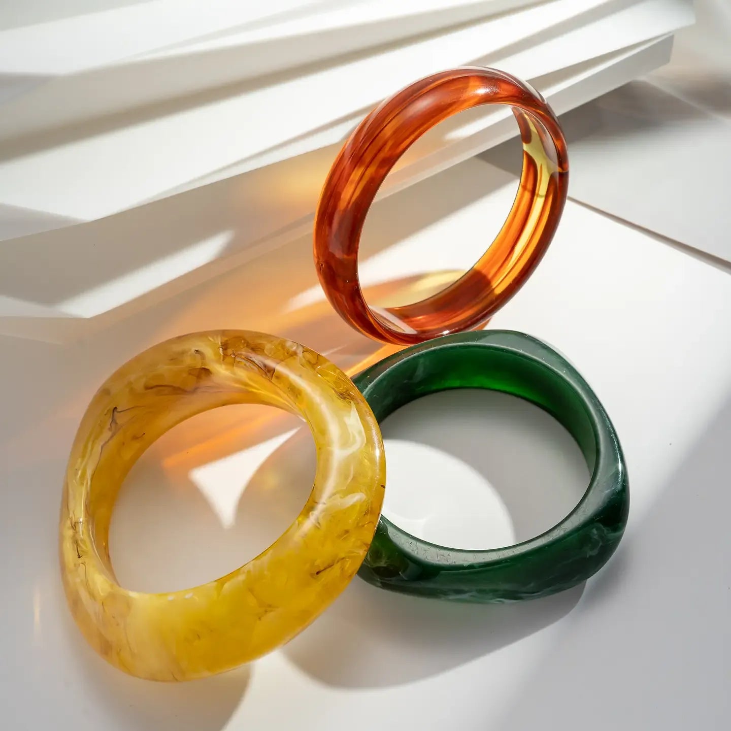 Resinarmband Dam – Senap Grön Brun