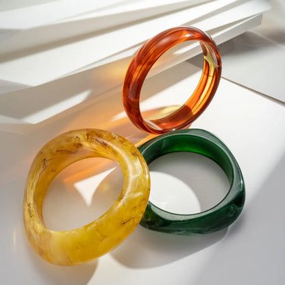 Resinarmband Dam – Senap Grön Brun