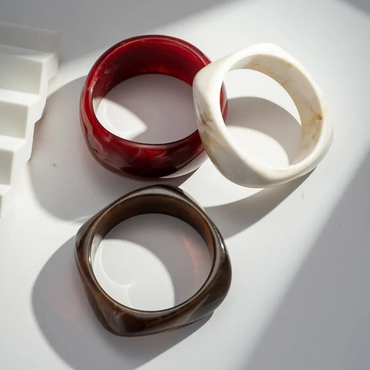Resinarmband - Bordeaux Kräm Brun