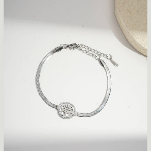 Raffinerat armband i rostfritt stål med livets träd-motiv: Pengar